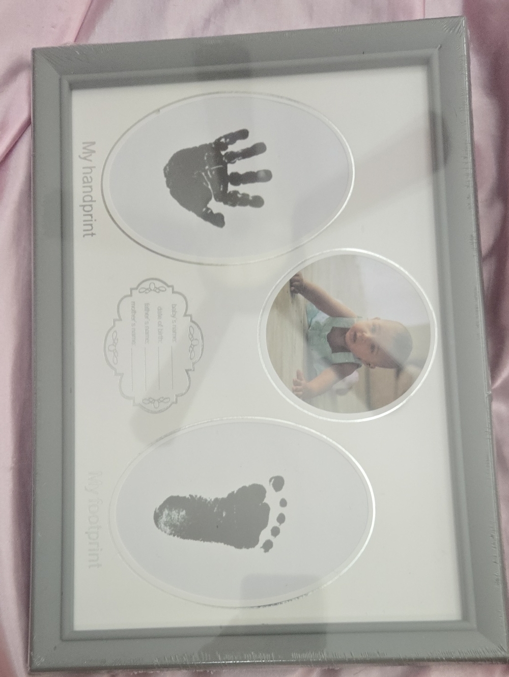 Baby Handprint & Footprint Frame - Gray 12x8